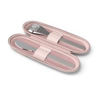 Monbento - Cubiertos Nomades MB Slim Nest Trio Cuchillo rosa - Cubiertos para almuerzo caja con estuche - Ideal para comer en la oficina / picnic - Tenedor, cuchara y cuchillo reutilizables de acero