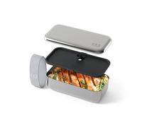 monbento - Fiambrera Metalica Sense gris Coton - Caja para Almuerzo Acero Inoxidable Hermética - Apta para Microondas y Horno - Bento Box Metal 700 ml Ideal para Trabajo/Picnic/Meal Prep - Sin BPA