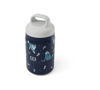 Monbento Handy Wolf Fiambrera Térmica 2 Compartimentos 350 Ml + 150 Ml, Para Niño, Asas Ergonómica Y Cierre Hermético, Diseño Lobo Y Naturaleza, Azul