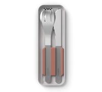 monbento - MB Slim Box - Trio Cuchillo - Rosa Moka - Cubiertos para Lunch box MB Original y MB Square - Cubiertos portatiles con 3 piezas tenedor, cuchara, cuchillo - Ideal para trabajo
