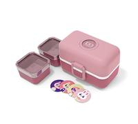 monbento - Fiambrera Infantil MB Tresor Blush - Lonchera para Niños 3 Compartimientos - Caja de Merienda - Ideal Escuela/Parque - Sin BPA - Segura y Duradera - Rosa