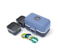 monbento - Fiambrera Infantil MB Tresor Infinity - Lonchera para Niños 3 Compartimientos - Caja de Merienda - Ideal Escuela/Parque - Sin BPA - Segura y Duradera - Azul