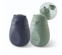 monbento MB Yummy - Set 2 Bolsas reutilizables de silicona 150 ml - Recipientes flexibles para puré y yogur bebé - Herméticas y sin BPA - Verde/Azul