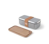 monbento - Set Comidas Canyon - Fiambrera Acero Inoxidable MB Sense + Tabla de Cortar MB Cut Original Compatible con el Bento Inox - Ideal para Trabajo/Picnic - Metal & Madera