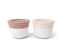 Monbento - Tarro de salsa para llevar MB Temple S rosa Moka/rosa natural - 2 tarros de salsa de plástico con tapas herméticas - cajas para salsa 2 x 10 ml - Compatible con almuerzo caja rosa