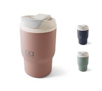 MONBENTO - Vaso Termico Travel Mug S rosa Moka - Botella Termica con Pajita 360 ml - Mantiene Bebidas Calientes/Frías - Taza Térmica con Tapa de Doble Apertura - Perfecto para Café, Infusiones, Té