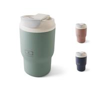 MONBENTO - Vaso Termico Travel Mug S verde Natural - Botella Termica con Pajita 360 ml - Mantiene Bebidas Calientes/Frías - Taza Térmica con Tapa de Doble Apertura - Perfecto para Café, Infusiones, Té