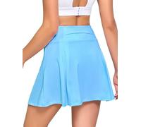 Monbessi Falda Tenis Mujer con Bolsillo Falda Pantalon Cintura Elástica Faldas Deportivas Entrenamiento Atlético Corriendo (S, Azul)