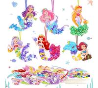 MONCAP 12pcs Poke Art Juguetes DIY Sirenas Manualidades para Niños Kit de Manualidades Creativas para Niños Juguete para Niños Poke Art-para Juguetes Sensoriales Arte Sirenita Regalos