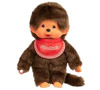 Monchhichi-Monchichi Rouge 20 cm (Kiki) niño Babero Rojo Peluches, Multicolor, (25501)