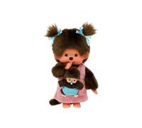 Bandai Peluche Monchhichi Maman & Baby – Icónico de los años 80, suave 20 cm – SE243921