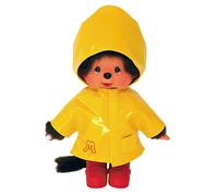 Bandai Monchhichi Peluche Encerado Amarillo - Peluche de Mono iónico de los años 80 - Peluche Totalmente Suave de 20 cm para niños y Adultos - Juguete Infantil de 2 años y + - SE22117
