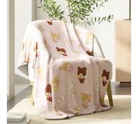 Monchhichi Kawaii - Manta de Felpa Suave y acogedora con diseño de Conejo y Oso, 50 x 70 Pulgadas, Regalo del día de San Valentín (Producto Oficial) de Franco Collectibles