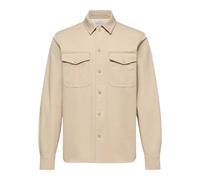 Moncler - Camisa de Manga Larga de Gabardina con Mezcla de Algodón - Shirts - Hombre - Beige - M -