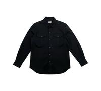 Moncler - Camisa de manga larga de gabardina de mezcla de algodón - Shirts - Hombre - Negro - 2XL -