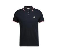 Moncler - Camisa Polo de Piqué con ribete tricolor - Tops - Hombre - Azul - S -