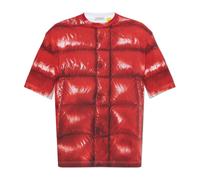 Moncler - Camiseta con estampado de motivo de logotipo en contraste - Tops - unisex - Rojo - M -