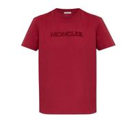 Moncler - Camiseta con logo bordado - Tops - Mujer - Rojo - XS -