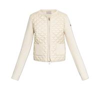 Moncler - Cárdigan con Frontal Acolchado - Knitwear - Mujer - Beige - L -