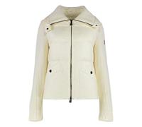 Moncler - Cárdigan de Lana Acolchado con Cremallera - Knitwear - Mujer - Beige - L -