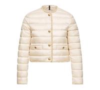 Moncler - Chaqueta corta de plumón con ribete de bou leurs - Jackets - Mujer - Blanco - M -