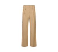 Moncler - Pantalones Anchos de Gabardina de Algodón con Corte Sastre - Trousers - Mujer - Marrón - 2XS -