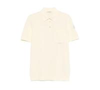 Moncler - Polo de piqué con logo de cuero - Tops - Mujer - Amarillo - M -