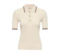 Moncler - Rhombus Logo Pattern Cotton Polo Shirt - Knitwear - Mujer - Blanco - M -