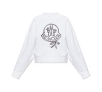 Moncler - Sudadera con logo bordado - Sweatshirts & Hoodies - Mujer - Blanco - M -
