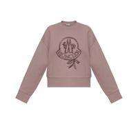 Moncler - Sudadera de Algodón Bordada - Sweatshirts & Hoodies - Mujer - Rosa - XS -