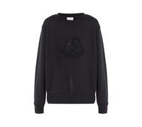 Moncler - Sudadera de algodón con logo de cristal - Sweatshirts & Hoodies - Mujer - Negro - S -