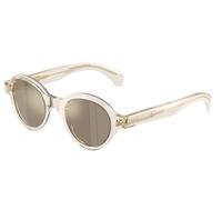 Moncler Unisex Moncler ME6003 RONDOSA 30035A Gafas de sol Acetato Blanco Marrón Redonda Espejo