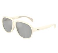 Moncler Unisex Moncler ME8001 HALCYONNE 50028V Gafas de sol Inyectado Blanco Gris Piloto Espejo