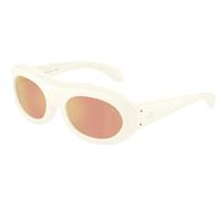 Moncler Unisex Moncler ME8015U RAMILLON 50367J Gafas de sol Inyectado Blanco Marrón Redonda Espejo