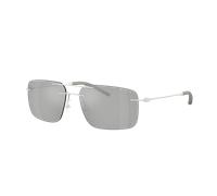 Moncler Unisex Sunglass Doppler - Color del Marco: Plata Mate, Color de la Lente: Espejo azul y plateado