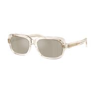 Moncler Unisex Sunglass ME6008 Suntrap - Color del Marco: Mantequilla brillante transparente, Color de la Lente: Mirror Brown Gold