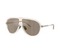 Moncler Unisex Sunglass ME6009 GLYDE - Color del Marco: Mantequilla brillante transparente, Color de la Lente: Mirror Brown Gold