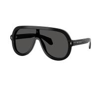 Moncler Unisex Sunglass ME6021U Sunsette - Color del Marco: Negro Brillante, Color de la Lente: Gris oscuro liso
