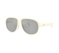 Moncler Unisex Sunglass ME8001 Halcyonne - Color del Marco: Mantequilla mate, Color de la Lente: Espejo transparente y plateado