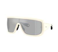 Moncler Unisex Sunglass ME8003 Snowseeker - Color del Marco: Mantequilla mate, Color de la Lente: Espejo transparente y plateado