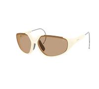 Moncler Unisex Sunglass ME8008 LASZER - Color del Marco: Mantequilla mate, Color de la Lente: Marrón claro liso