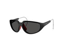 Moncler Unisex Sunglass ME8008 LASZER - Color del Marco: Negro Mate, Color de la Lente: Gris oscuro liso