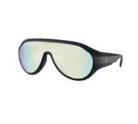Moncler Unisex Sunglass ME8009U BOMBOLLE - Color del Marco: Azul Oscuro Mate, Color de la Lente: Espejo azul y blanco