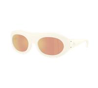 Moncler Unisex Sunglass ME8015U Ramillon - Color del Marco: Vainilla mate, Color de la Lente: Marrón Espejado Oro