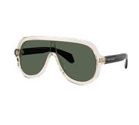 Moncler Unisex Sunglass Sunsette - Color del Marco: Mantequilla transparente, Color de la Lente: Verde oscuro liso