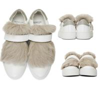 MONCLER Victoire Zapatillas Slip-on Con Ribete De Piel De Zorro 40