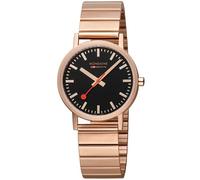 Mondaine Cuarzo Negro Dial Oro Rosa Acero Pulsera Reloj A660.30314.16SBR