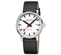 Mondaine MSE40610LB - Reloj analógico de Cuarzo para Hombre con Correa de Piel, Negro, Correa