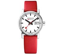 Mondaine Evo2 - Reloj de Cuero Rojo para Mujer, MSE.30210.LC, 30 MM