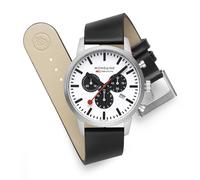 Mondaine MSD.41410.LBV - Reloj analógico de Cuarzo para Hombre con Correa de plástico, Plata, Moderno